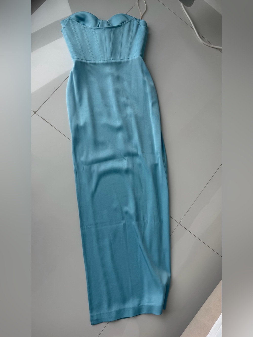 Alex Perry Sky Blue Maxi Skirt
